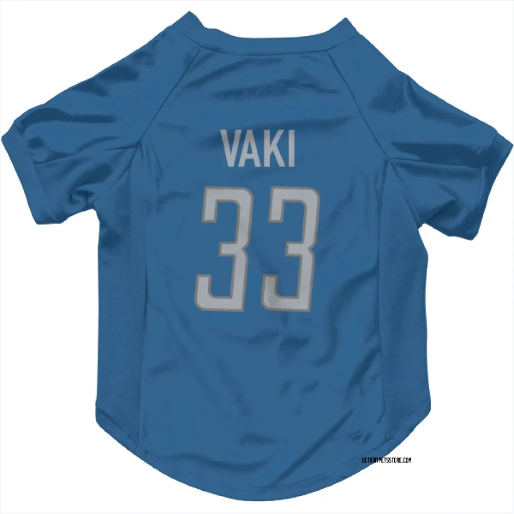 Detroit Lions Sione Vaki Blue Pet Jersey for Dog & Cat