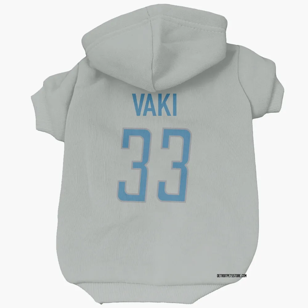 Detroit Lions Sione Vaki Silver Pet Hoodie for Dog & Cat