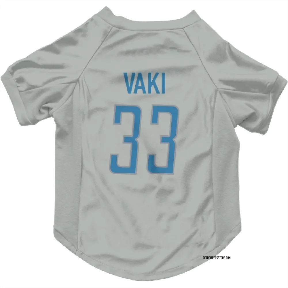 Detroit Lions Sione Vaki Silver Pet Jersey for Dog & Cat