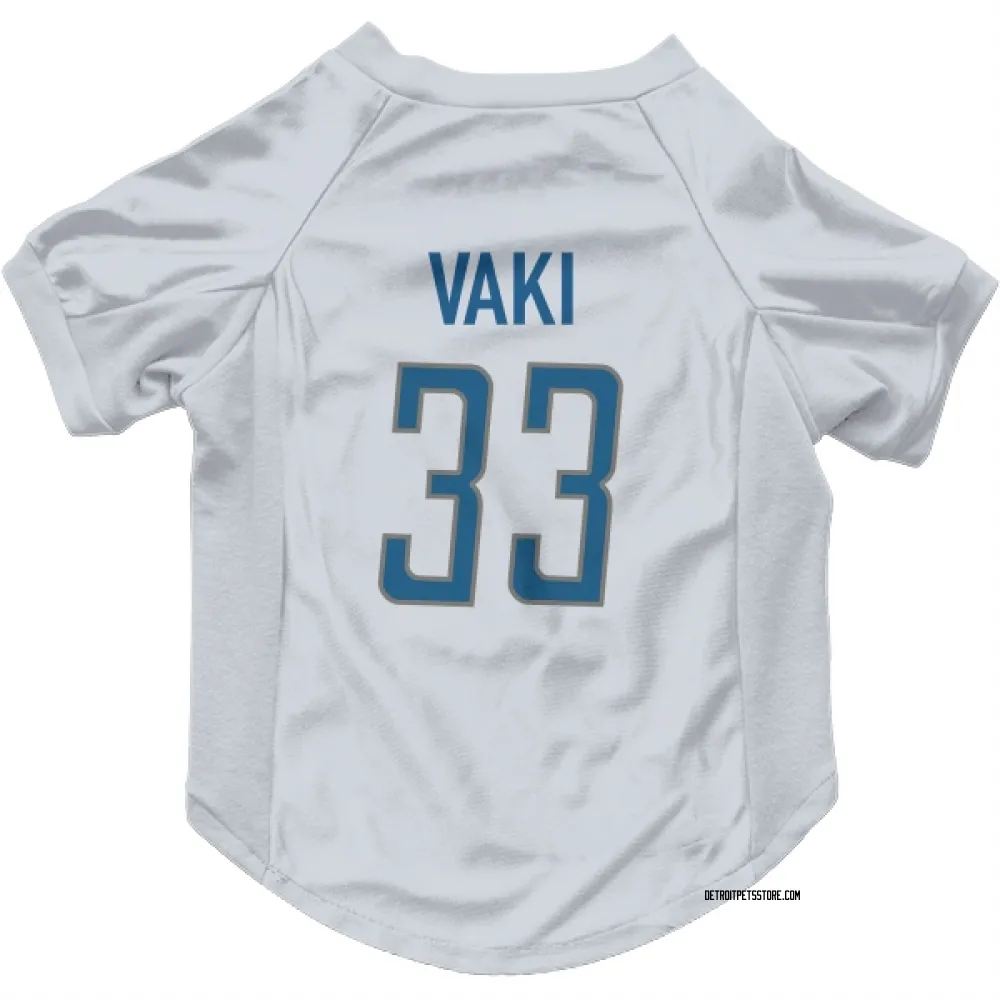Detroit Lions Sione Vaki White Pet Jersey for Dog & Cat