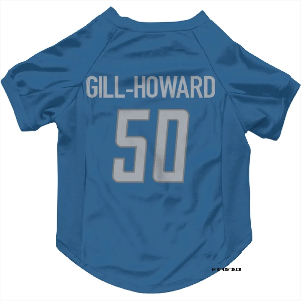 Detroit Lions Skyler Gill-Howard Blue Pet Jersey for Dog & Cat