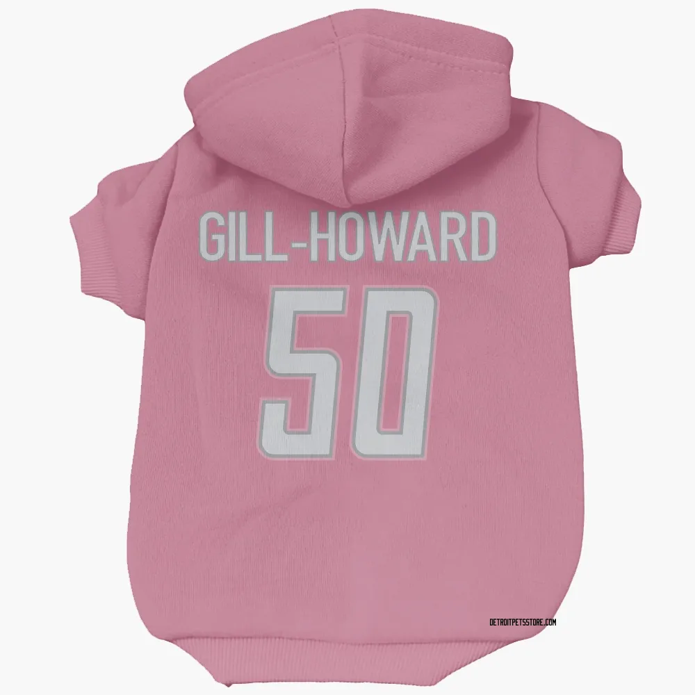 Detroit Lions Skyler Gill-Howard Pink Pet Hoodie for Dog & Cat