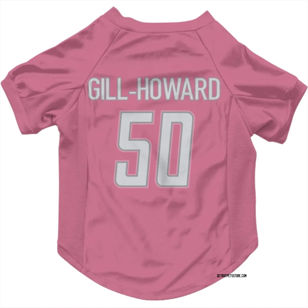 Detroit Lions Skyler Gill-Howard Pink Pet Jersey for Dog & Cat