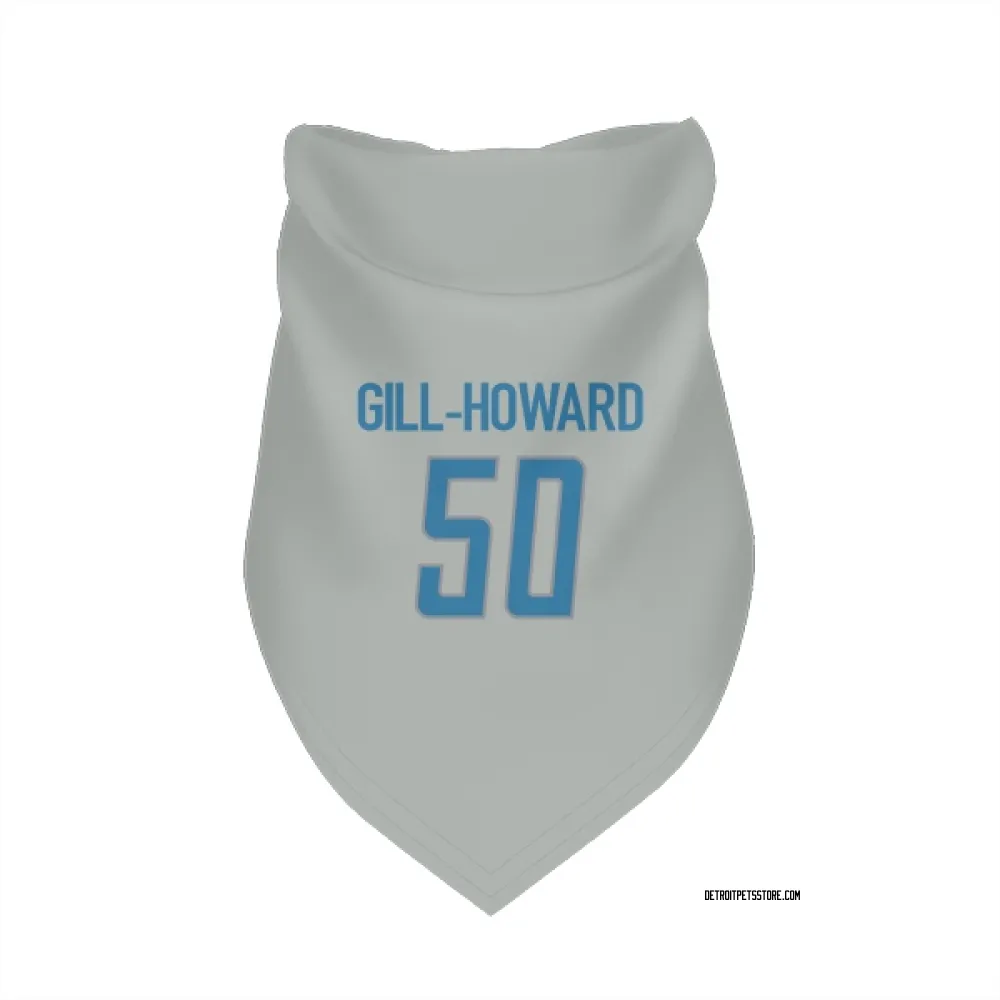 Detroit Lions Skyler Gill-Howard Silver Pet Bandana for Dog & Cat