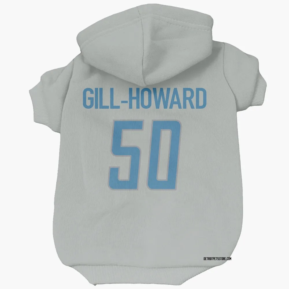 Detroit Lions Skyler Gill-Howard Silver Pet Hoodie for Dog & Cat