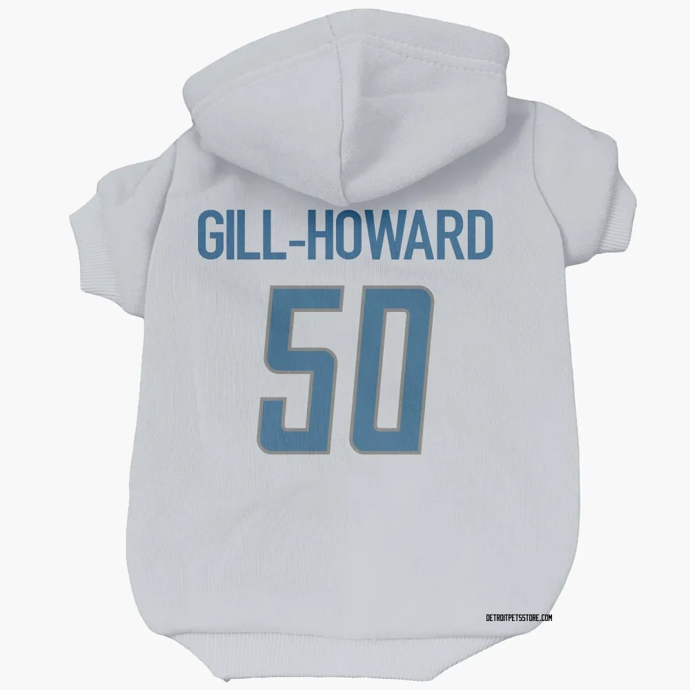Detroit Lions Skyler Gill-Howard White Pet Hoodie for Dog & Cat