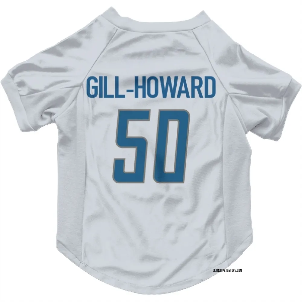 Detroit Lions Skyler Gill-Howard White Pet Jersey for Dog & Cat