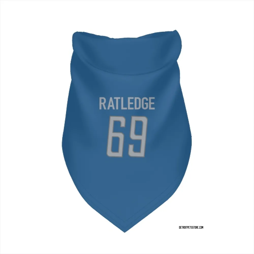 Detroit Lions Tate Ratledge Blue Pet Bandana for Dog & Cat