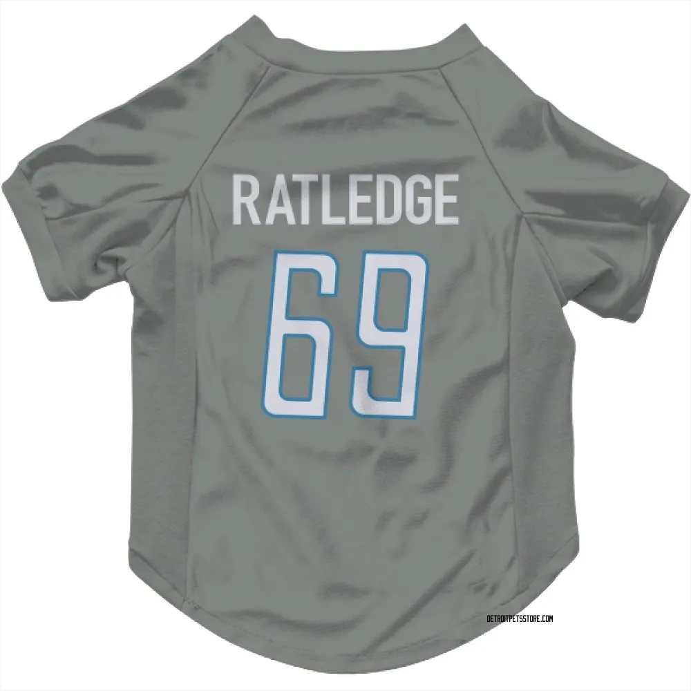 Detroit Lions Tate Ratledge Steel Pet Jersey for Dog & Cat