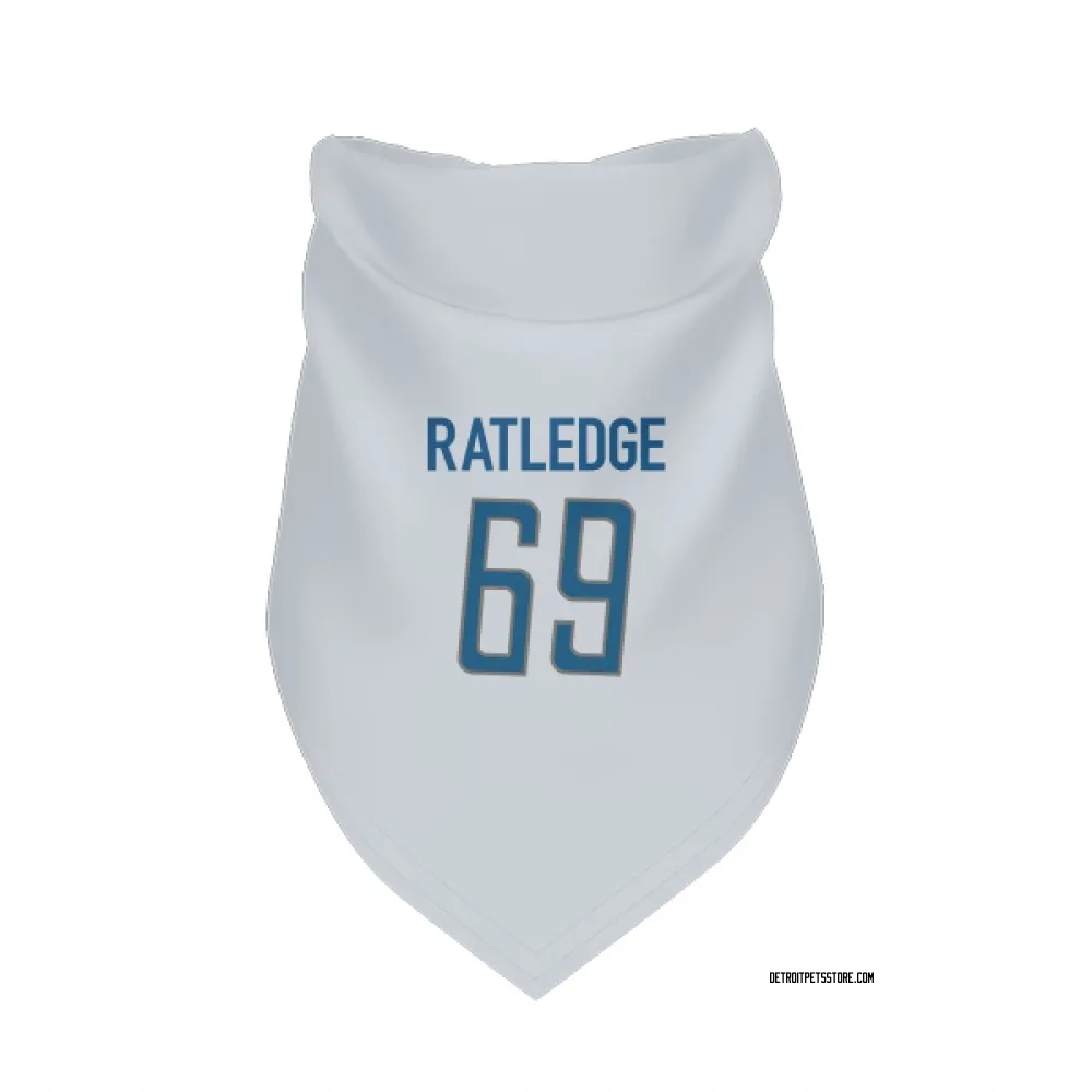 Detroit Lions Tate Ratledge White Pet Bandana for Dog & Cat
