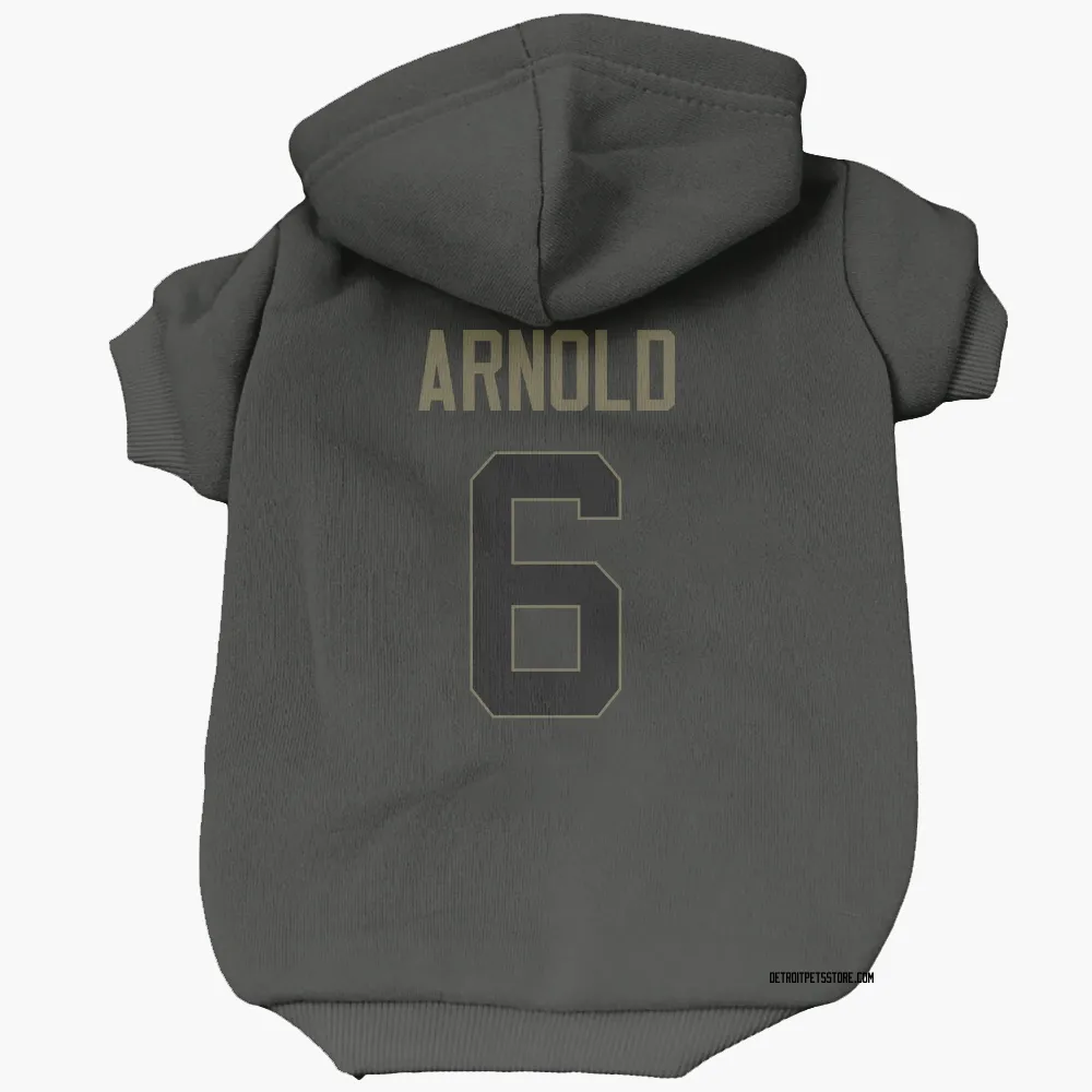 Detroit Lions Terrion Arnold Black Service Pet Hoodie for Dog & Cat