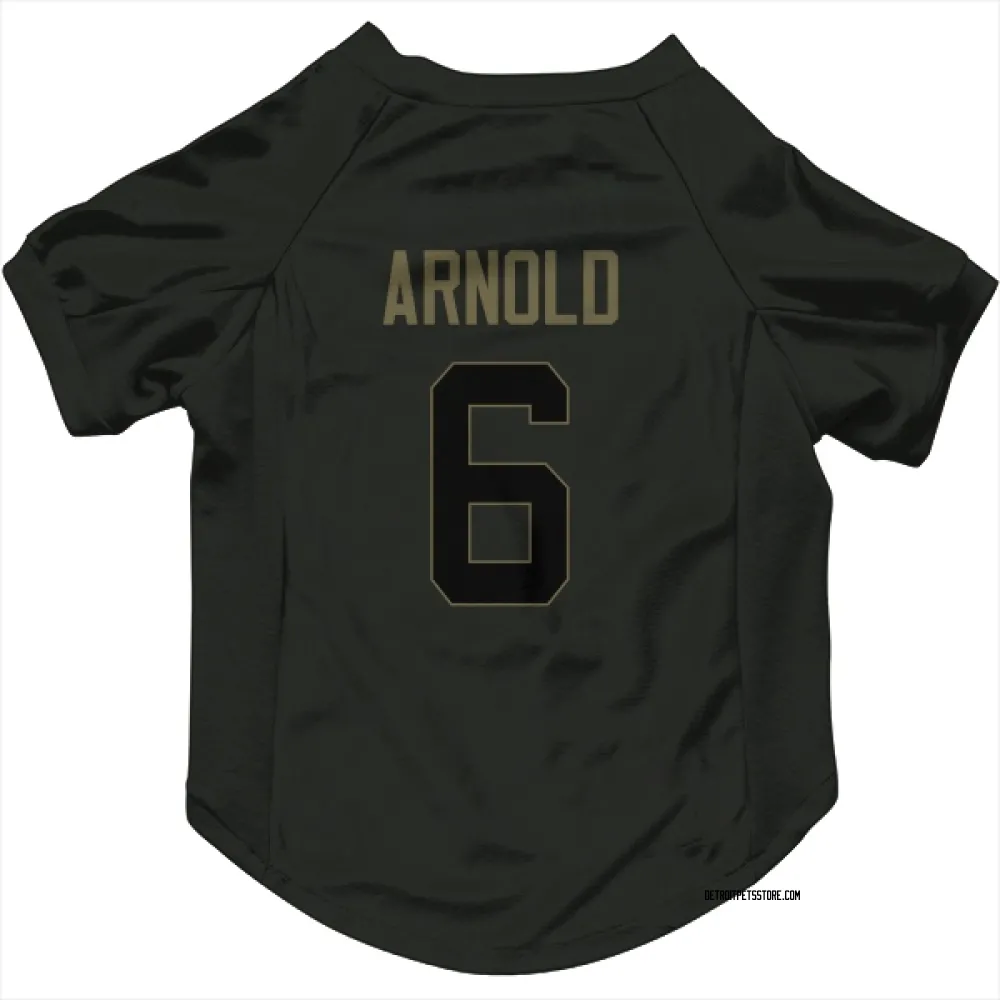 Detroit Lions Terrion Arnold Black Service Pet Jersey for Dog & Cat