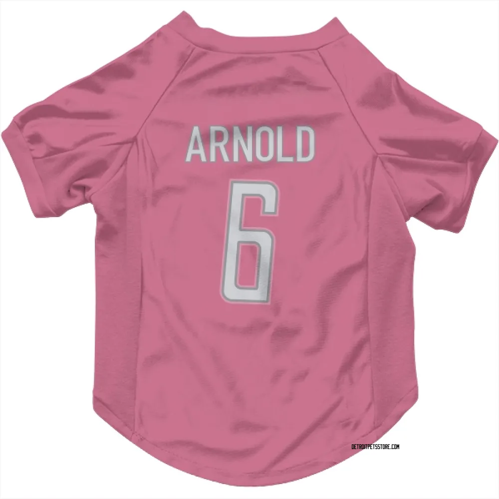 Detroit Lions Terrion Arnold Pink Pet Jersey for Dog & Cat