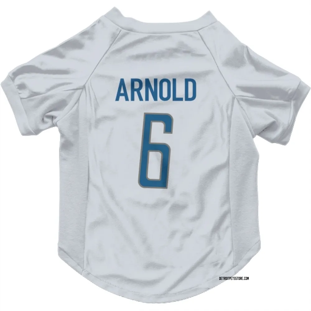 Detroit Lions Terrion Arnold White Pet Jersey for Dog & Cat