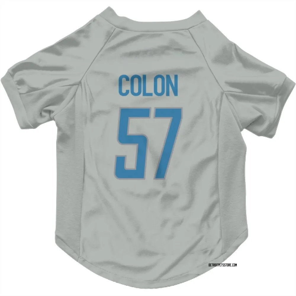 Detroit Lions Trystan Colon Silver Pet Jersey for Dog & Cat