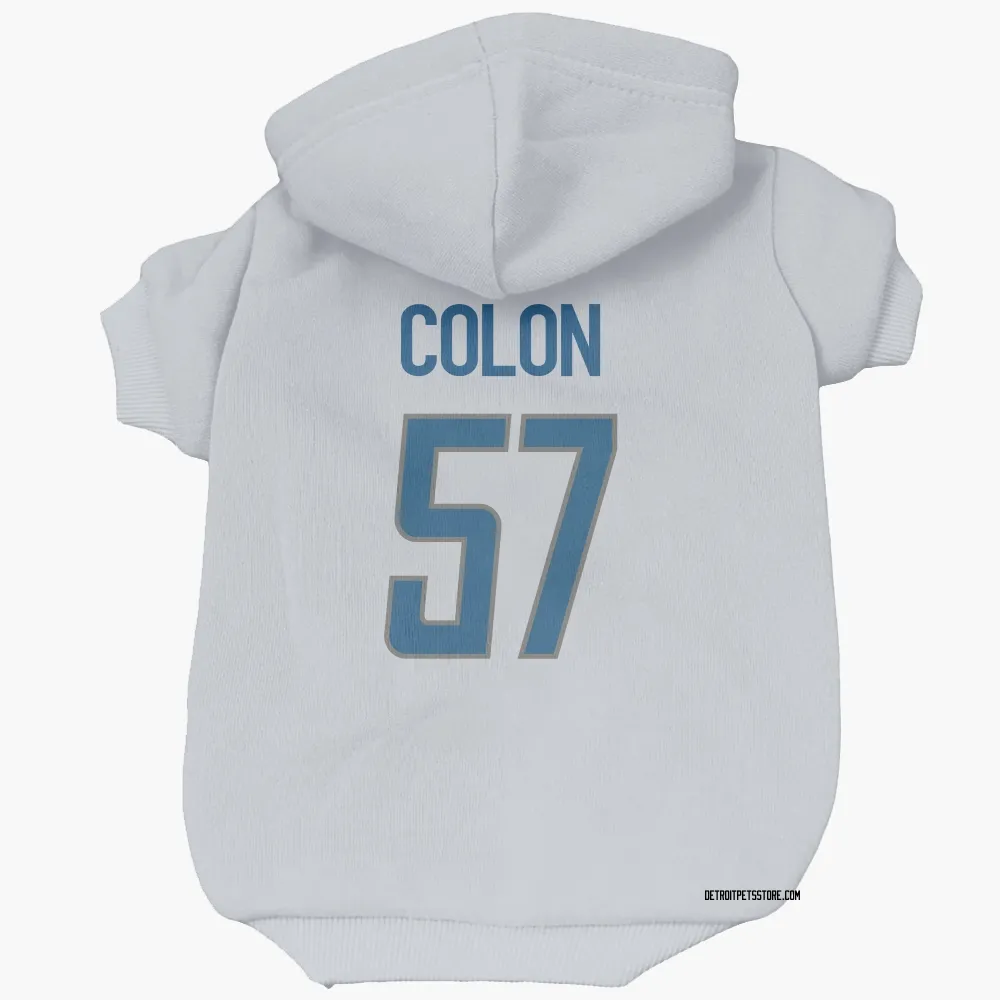 Detroit Lions Trystan Colon White Pet Hoodie for Dog & Cat