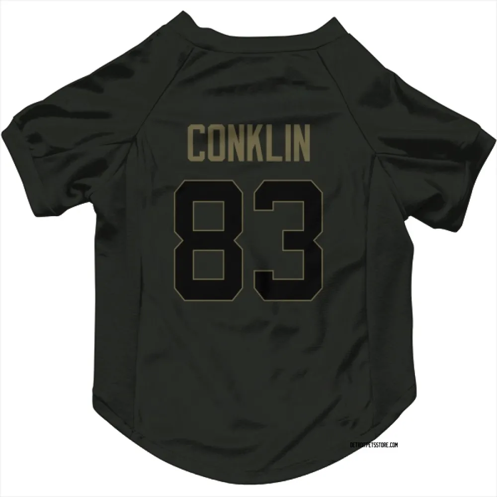 Detroit Lions Tyler Conklin Black Service Pet Jersey for Dog & Cat