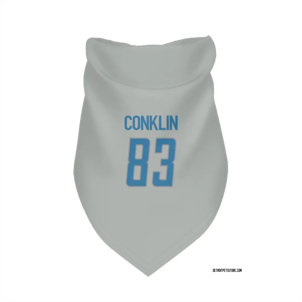 Detroit Lions Tyler Conklin Silver Pet Bandana for Dog & Cat