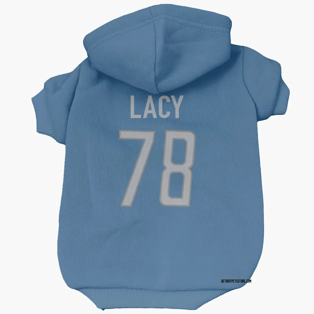Detroit Lions Tyler Lacy Blue Pet Hoodie for Dog & Cat