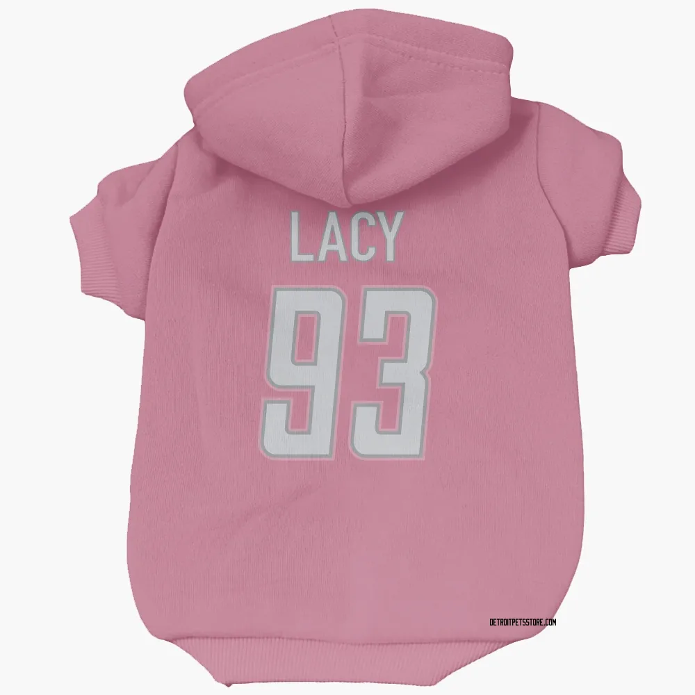 Detroit Lions Tyler Lacy Pink Pet Hoodie for Dog & Cat