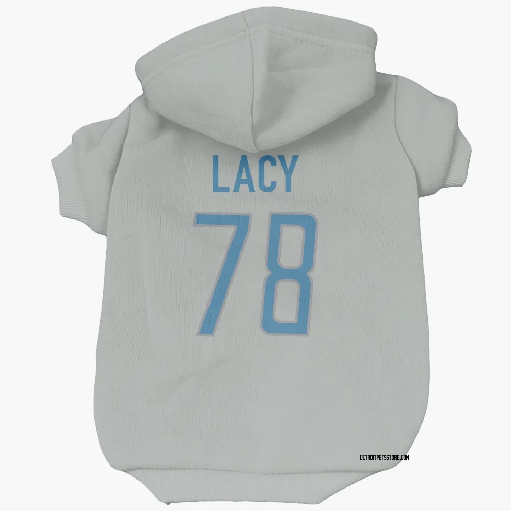 Detroit Lions Tyler Lacy Silver Pet Hoodie for Dog & Cat