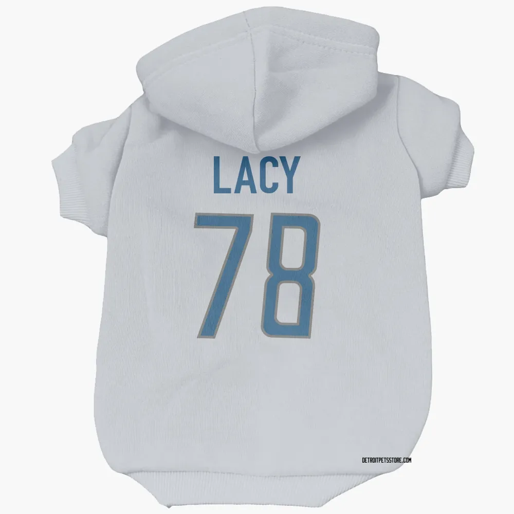 Detroit Lions Tyler Lacy White Pet Hoodie for Dog & Cat
