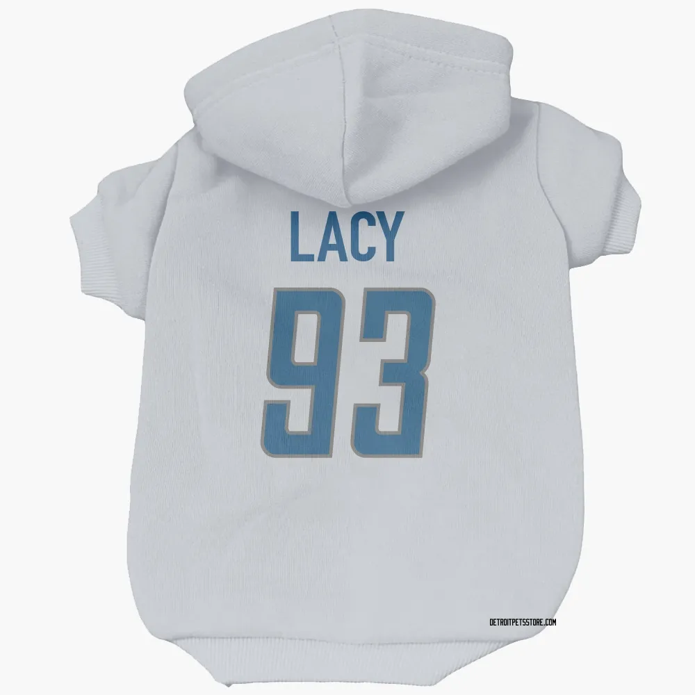 Detroit Lions Tyler Lacy White Pet Hoodie for Dog & Cat