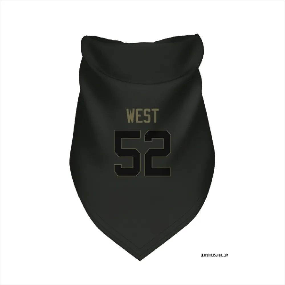 Detroit Lions Tyre West Black Service Pet Bandana for Dog & Cat