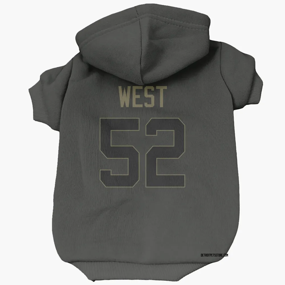 Detroit Lions Tyre West Black Service Pet Hoodie for Dog & Cat