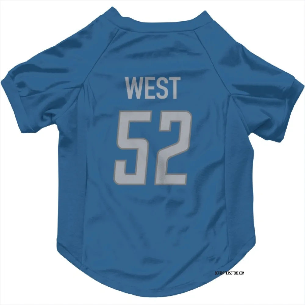 Detroit Lions Tyre West Blue Pet Jersey for Dog & Cat