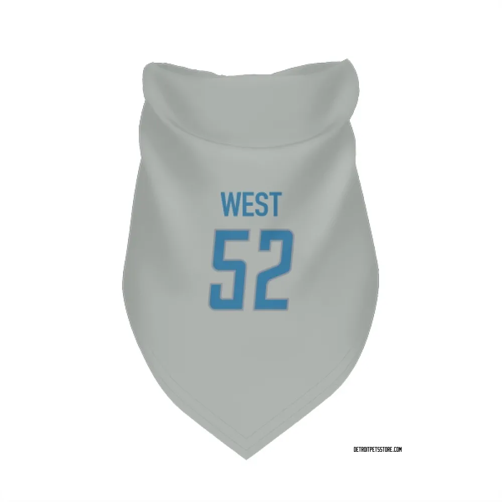 Detroit Lions Tyre West Silver Pet Bandana for Dog & Cat