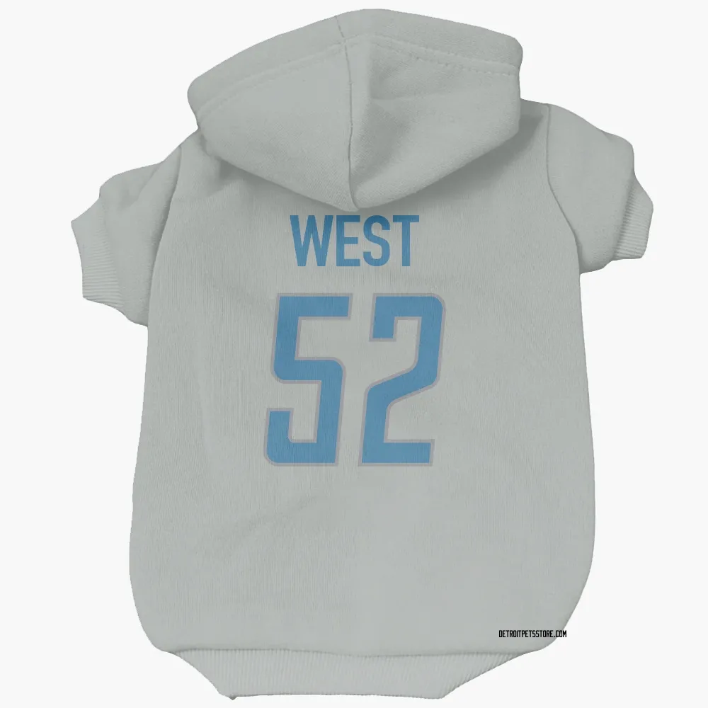 Detroit Lions Tyre West Silver Pet Hoodie for Dog & Cat