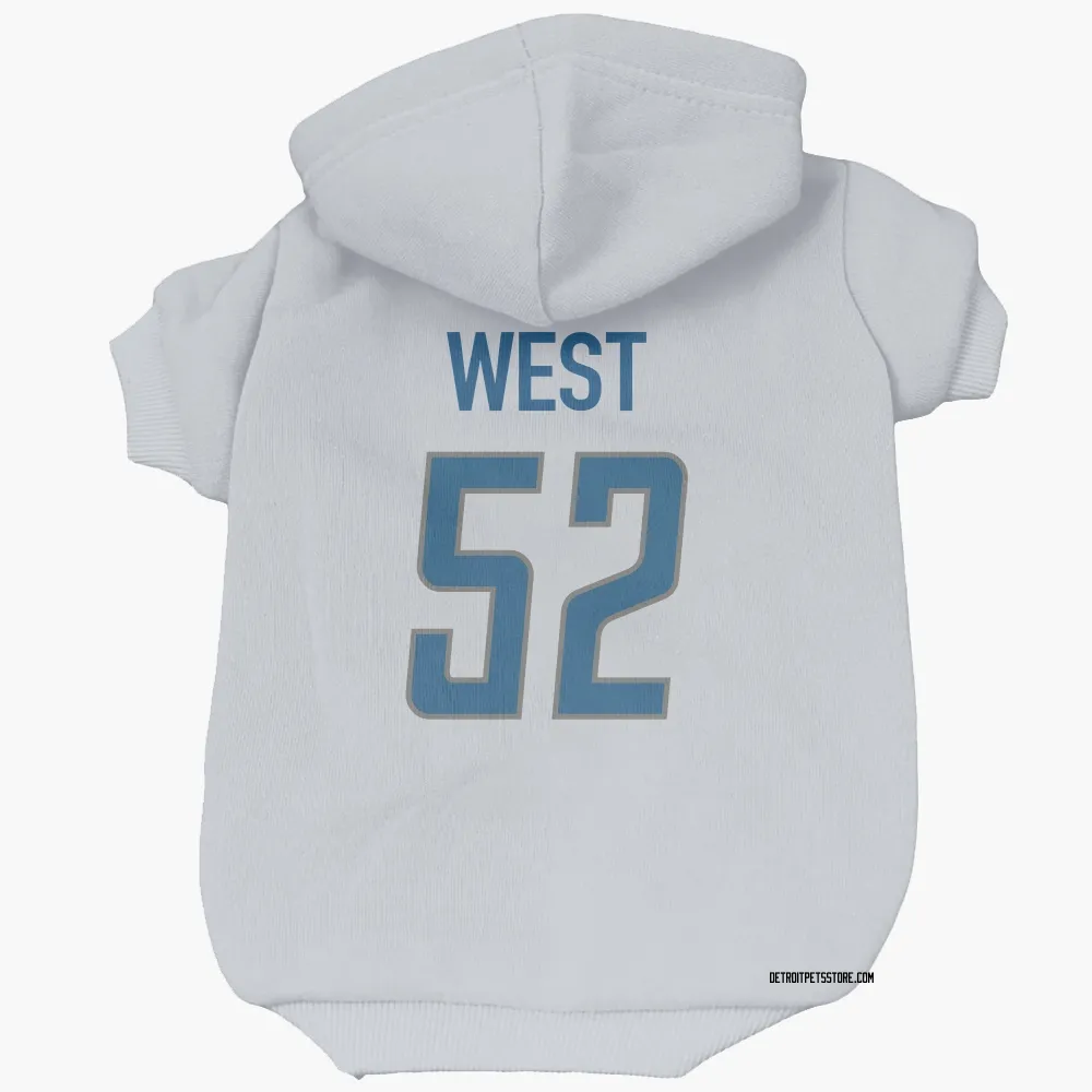 Detroit Lions Tyre West White Pet Hoodie for Dog & Cat
