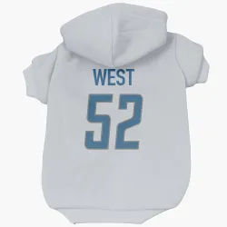 Detroit Lions Tyre West White Pet Hoodie for Dog & Cat