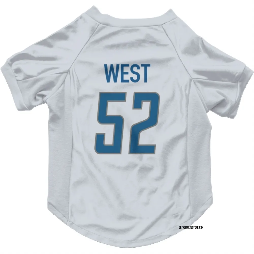 Detroit Lions Tyre West White Pet Jersey for Dog & Cat