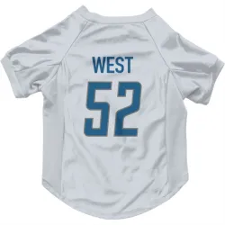 Detroit Lions Tyre West White Pet Jersey for Dog & Cat